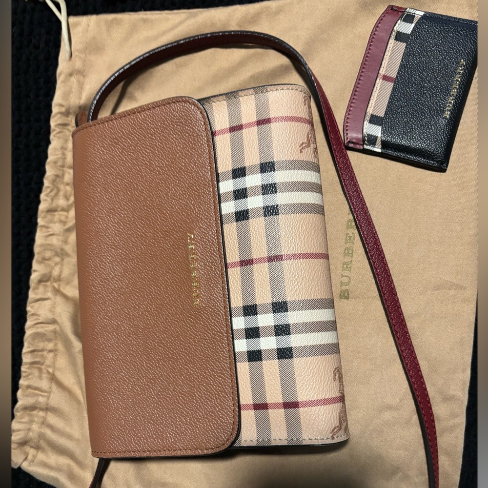 Burberry cross body and wallet